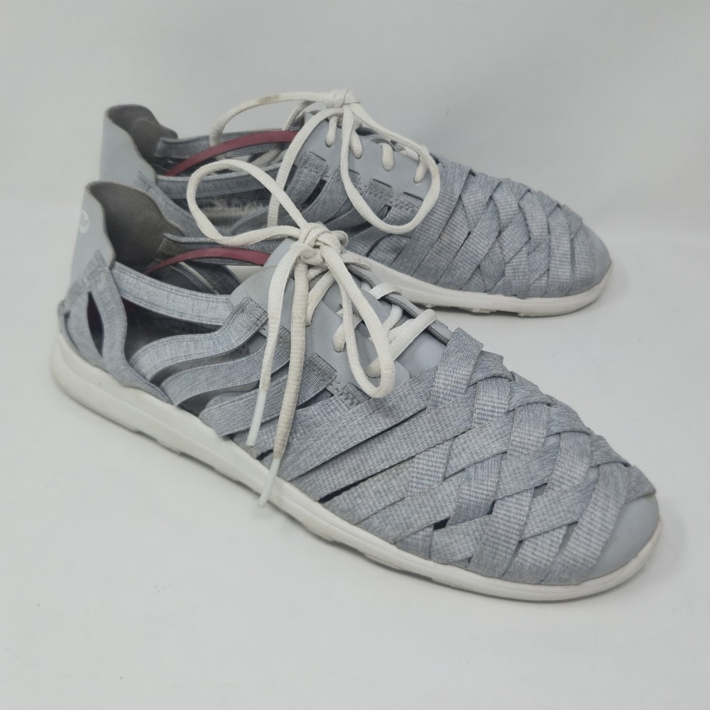 Merrell Flora Key Weave Shoes Womens Size 8 Gray Woven Lace Up Walking Sneakers
